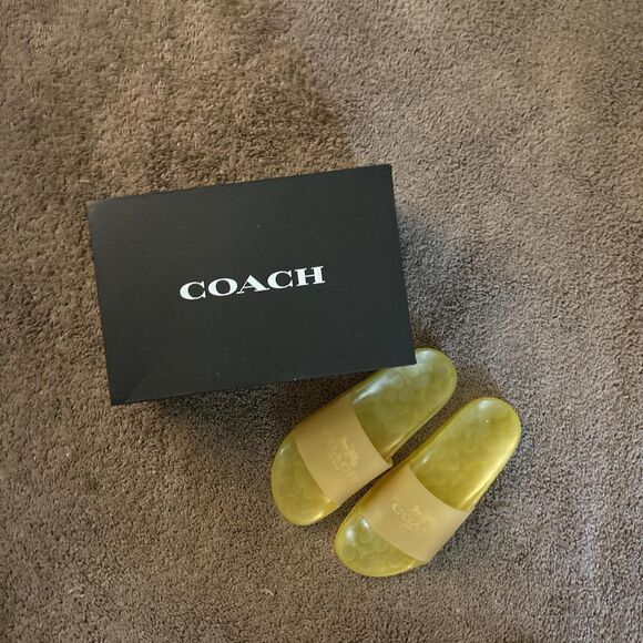 Coach Men's Yellow Slides - Picture 6 of 7